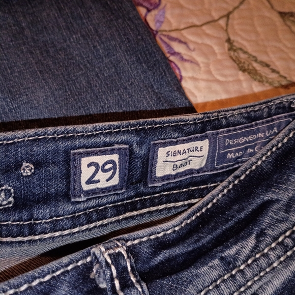 Vintage Y2K Miss Me Distressed Pants Jeans Flap Pockets Angel Wings 29 - Picture 4 of 5